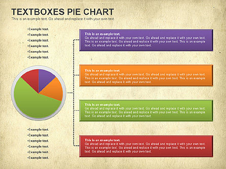 Textboxes Pie Chart, Slide 14, 01091, Pie Charts — PoweredTemplate.com