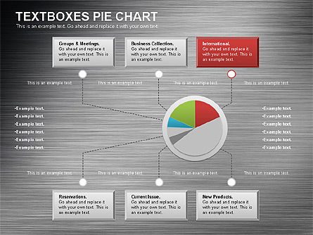 Textboxes Pie Chart, Slide 4, 01091, Pie Charts — PoweredTemplate.com