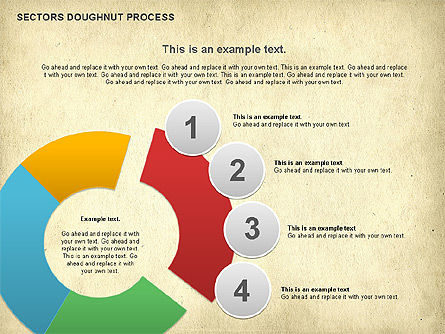 Sectoren doughnut processchema, Dia 10, 01092, Procesdiagrammen — PoweredTemplate.com