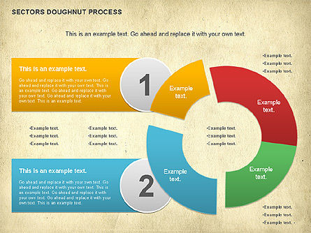 Sectoren doughnut processchema, Dia 11, 01092, Procesdiagrammen — PoweredTemplate.com