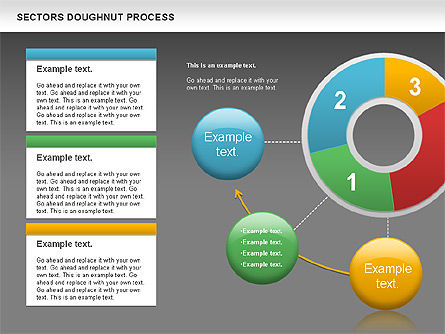Sectoren doughnut processchema, Dia 14, 01092, Procesdiagrammen — PoweredTemplate.com