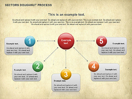 Sectoren doughnut processchema, Dia 6, 01092, Procesdiagrammen — PoweredTemplate.com