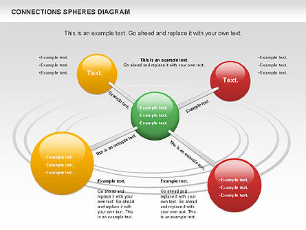 Connected Spheres Diagram, PowerPoint Template, 01100, Business Models — PoweredTemplate.com