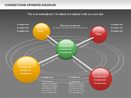 Diagrama de esferas conectadas, Diapositiva 12, 01100, Modelos de negocios — PoweredTemplate.com