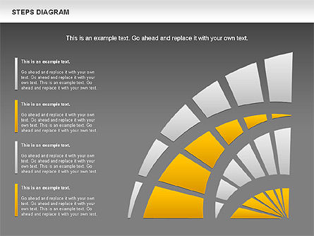 Diagramme des étapes de couleur, Diapositive 12, 01103, Schémas d'étapes — PoweredTemplate.com