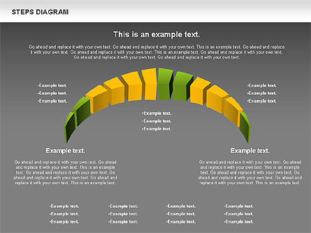 색상 단계 다이어그램, 슬라이드 16, 01103, 단계 도표 — PoweredTemplate.com