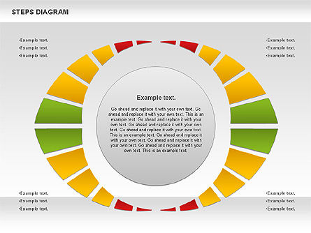 색상 단계 다이어그램, 슬라이드 3, 01103, 단계 도표 — PoweredTemplate.com