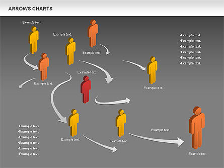 Arrows and Statuettes Chart, Slide 15, 01111, Shapes — PoweredTemplate.com
