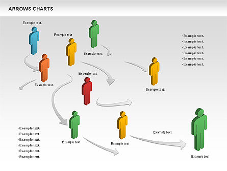 Arrows and Statuettes Chart, Slide 4, 01111, Shapes — PoweredTemplate.com