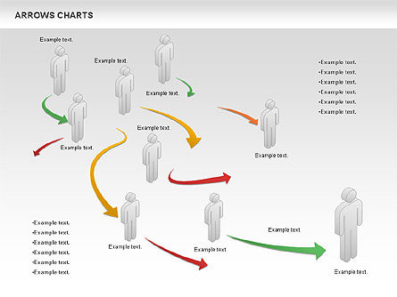 Arrows and Statuettes Chart, Slide 7, 01111, Shapes — PoweredTemplate.com