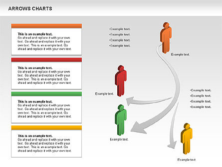 Arrows and Statuettes Chart, Slide 9, 01111, Shapes — PoweredTemplate.com