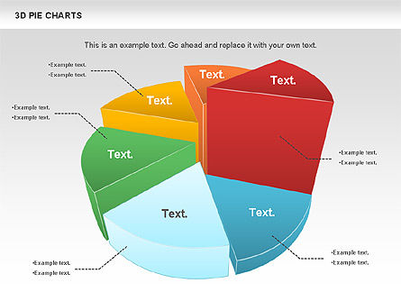 Graphique circulaire 3d, Modele PowerPoint, 01114, Diagrammes circulaires — PoweredTemplate.com