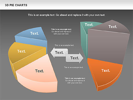 3D taartdiagram, Dia 13, 01114, Cirkeldiagram — PoweredTemplate.com
