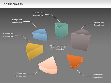 3D taartdiagram, Dia 14, 01114, Cirkeldiagram — PoweredTemplate.com