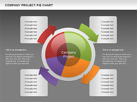 회사 프로젝트 다이어그램, 슬라이드 12, 01120, 파이 차트 — PoweredTemplate.com