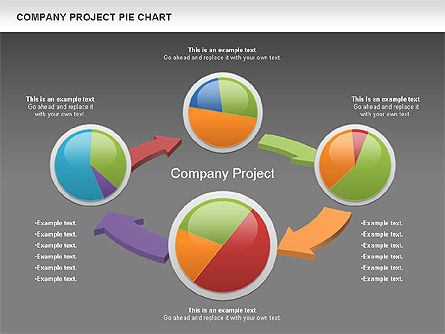 Diagrama do projeto da empresa, Deslizar 13, 01120, Gráficos circulares — PoweredTemplate.com