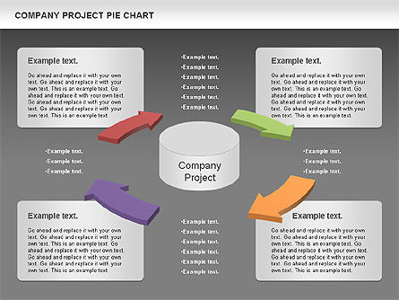 Diagrama del proyecto de la empresa, Diapositiva 14, 01120, Gráficos circulares — PoweredTemplate.com