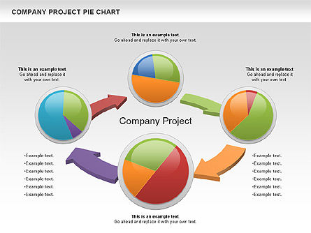 Diagrama do projeto da empresa, Deslizar 2, 01120, Gráficos circulares — PoweredTemplate.com