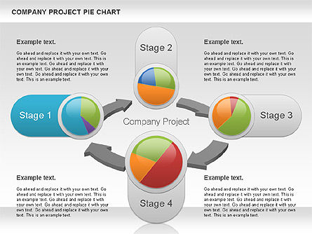 Diagrama del proyecto de la empresa, Diapositiva 3, 01120, Gráficos circulares — PoweredTemplate.com