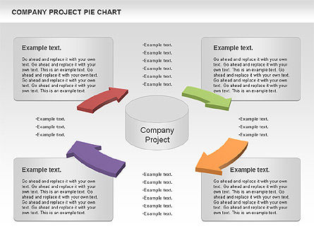 Diagrama do projeto da empresa, Deslizar 7, 01120, Gráficos circulares — PoweredTemplate.com