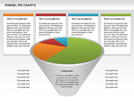 Trechter taartdiagram, PowerPoint-sjabloon, 01125, Businessmodellen — PoweredTemplate.com