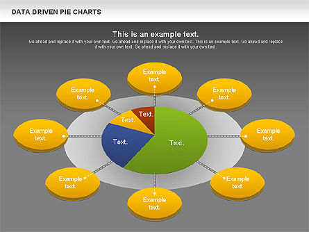 Data-driven cirkeldiagrammen set, Dia 12, 01127, Cirkeldiagram — PoweredTemplate.com