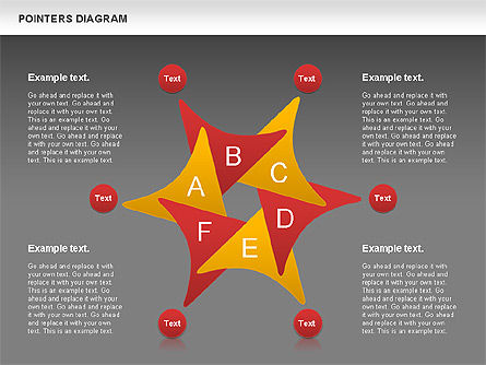 Diagrama de formas de puntero, Diapositiva 12, 01132, Modelos de negocios — PoweredTemplate.com