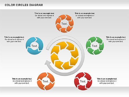 Rotando círculos diagrama de processo, Deslizar 3, 01138, Diagramas de Processo — PoweredTemplate.com