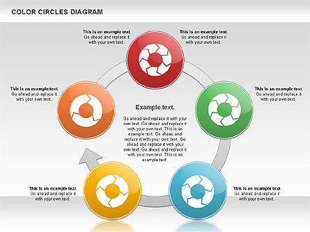 Diagrama de proceso de círculos giratorios, Diapositiva 5, 01138, Diagramas de proceso — PoweredTemplate.com