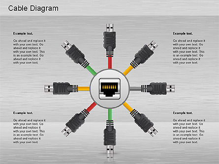 Diagram Koneksi Kabel, Slide 10, 01142, Model Bisnis — PoweredTemplate.com