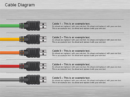 Schéma des connexions des câbles, Diapositive 5, 01142, Modèles commerciaux — PoweredTemplate.com