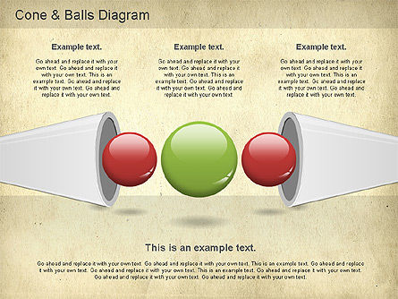 コーンとボールの図, スライド 12, 01156, ビジネスモデル — PoweredTemplate.com