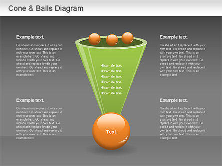 Cone and Balls Diagram, Slide 16, 01156, Business Models — PoweredTemplate.com