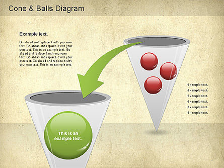 Cone e diagrama de bolas, Deslizar 9, 01156, Modelos de Negócio — PoweredTemplate.com