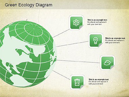 Groene wereld diagram, Dia 6, 01160, Businessmodellen — PoweredTemplate.com
