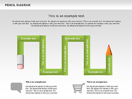 연필 다이어그램, 슬라이드 8, 01167, 단계 도표 — PoweredTemplate.com