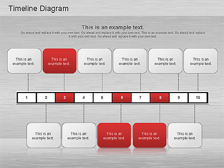 Timeline diagrammen set, Dia 4, 01176, Timelines & Calendars — PoweredTemplate.com