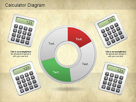 계산기 다이어그램, 슬라이드 9, 01182, 교육 차트 및 도표 — PoweredTemplate.com