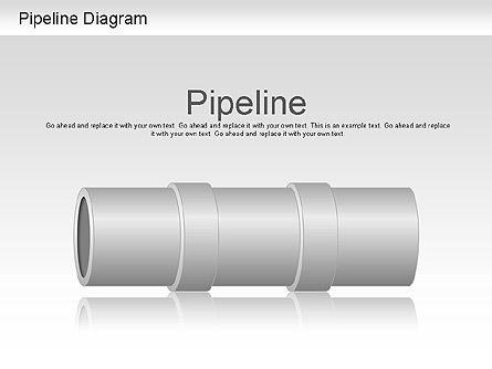 Pipeline diagram, PowerPoint-sjabloon, 01192, Puzzeldiagrammen — PoweredTemplate.com