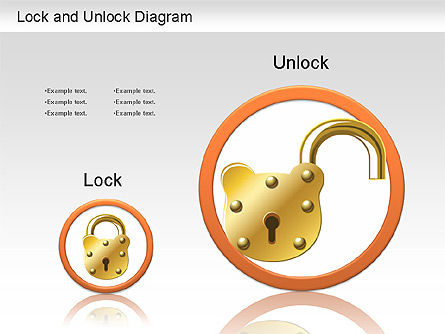 Bloquear el diagrama de desbloqueo, Diapositiva 12, 01196, Diagramas de la etapa — PoweredTemplate.com