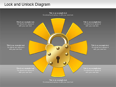 Bloquear el diagrama de desbloqueo, Diapositiva 14, 01196, Diagramas de la etapa — PoweredTemplate.com