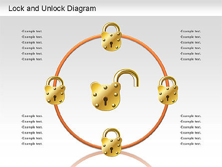 Bloquear el diagrama de desbloqueo, Diapositiva 6, 01196, Diagramas de la etapa — PoweredTemplate.com