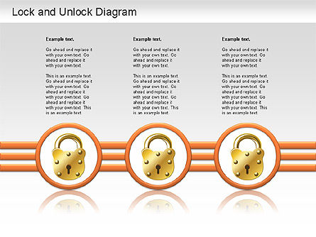 잠금 해제 도표, 슬라이드 8, 01196, 단계 도표 — PoweredTemplate.com