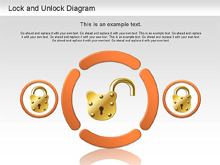 Bloquear el diagrama de desbloqueo, Diapositiva 9, 01196, Diagramas de la etapa — PoweredTemplate.com