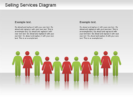 Selling Services Diagram, Slide 11, 01201, Business Models — PoweredTemplate.com