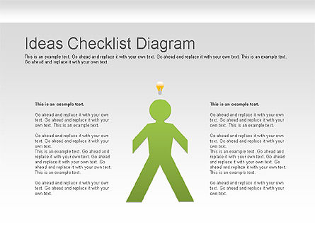 Ideeën checklist diagram, Gratis PowerPoint-sjabloon, 01205, Figuren — PoweredTemplate.com