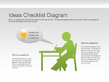 Diagrama de la lista de comprobación de ideas, Diapositiva 10, 01205, Formas — PoweredTemplate.com