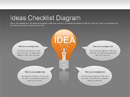 Diagrama de la lista de comprobación de ideas, Diapositiva 14, 01205, Formas — PoweredTemplate.com
