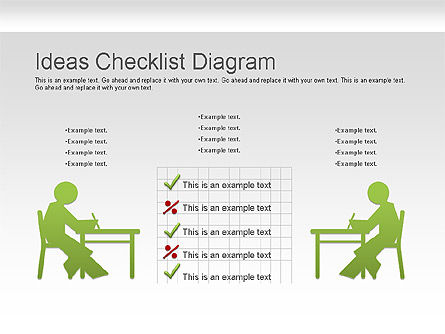 Ideeën checklist diagram, Dia 6, 01205, Figuren — PoweredTemplate.com