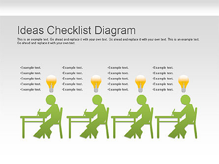 Diagrama de la lista de comprobación de ideas, Diapositiva 9, 01205, Formas — PoweredTemplate.com